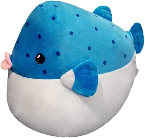 Amazon Co Jp 30 35cmフグ魚のおもちゃかわいいグローブフィッシュぬいぐるみ漫画ぬいぐるみ海洋動物フグ魚人形キッズギフトルームの装飾30cmブルー ホーム キッチン