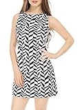 Allegra K Women Wavy Stripes Mini Dress