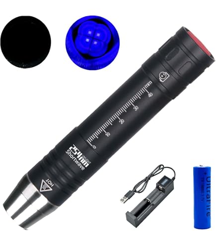 WONDSUNSON Shortwave 254nm UVC LED Flashlight, SW UV Torch Lamp