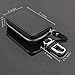 REEGE Car Key Chain Premium Leather Car Key Holder with Zipper for Key FOB(Black)