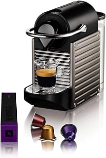 Krups Kapselmaschine Pixie XN304T | 19 Bar Druck | Automatische Abschaltung | Itelligente Espressomaschine | 0,7 L Wassertank | schwarz/ titan