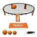 EasyGo Products VeeBall Volleyball Spike Game - Includes (3) Balls, Net, Pump & Carry Bag - Exciting Fast Paced Outdoor Lawn Game - Perfect for Beach, Backyard, Tailgate - Fun for Kids Adults Family