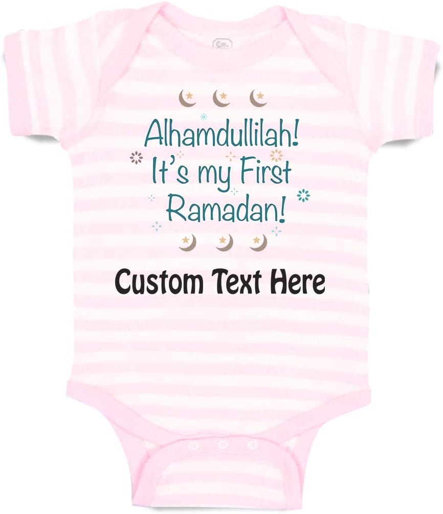 Custom Baby Bodysuit Alhamdullilah It's My First Ramadan Arabic Funny Cotton