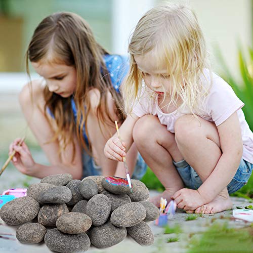 BigOtters Painting Rocks, 20 Rocks for Painting Kindness Rocks Range from About 2 to 3 inches, About 3.7 pounds of Rocks(Dark Gray)