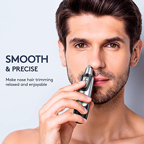 NOOA Nose Trimmer and Ear Hair Trimmer for Men and Women, Professional Painless Nose Hair Remover, Electric Waterproof Mens Nose Clippers with Rotary Stainless Steel Dual Edge Blades