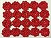 PEPPERLONELY Brand 20PC Red Eight Petals 2 Inch Crocheted Flower Appliques Embellishments