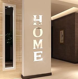 Home Sign Letters Family Farmhouse Wall Stickers Acrylic Decorative Mirror Wall Decor for Living Room Bedroom the Home Modern Decorations