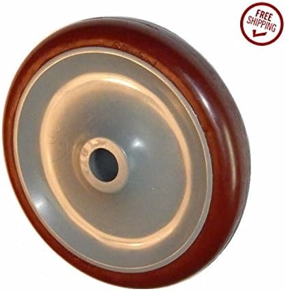 Colson Maroon on Gray Hi-Tech Mold-on Polyurethane 5" x 7/8" Wheel x 5/8" ID