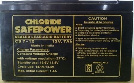 Chloride Safe Power 2V 7AH CS7 SMF UPS Solar Battery