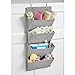 mDesign Chevron Wall Mount/Over Door Fabric Closet Storage Organizer for Toys, Baby/Kids Clothing - 4 Pockets, Gray/Cream