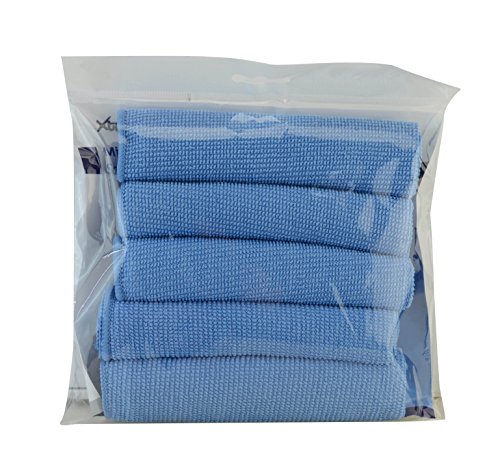 XtremPro Microfiber Cleaning Cloths, Ultra Absorbent & Soft, 12x12 inch 5 Pack for LCD, LED, TV, Laptop, Computer Screen, iPhone, iPad etc - Blue (11134)