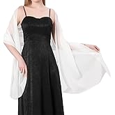 Ladiery Chiffon Shawl Wraps for Women Evening Dresses, Elegant Soft Sheer Shawls for formal dressy Bride Wedding