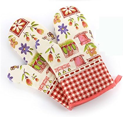 Glove Microwave BBQ Cotton Solid Color Baking Pot Mitts Cooking Kitchen Mittens(One Piece)