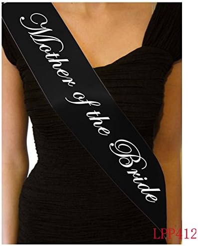Coolfm mother of the bride Satin Sash Prom Sashes School party/Graduation Party (Black)