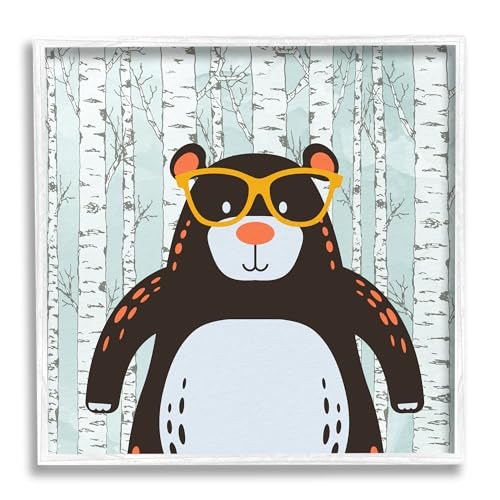 Stupell Industries Bear & Birch Trees Framed Giclee Art by Kim Allen