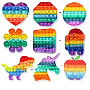 Sinco 1-Pc Pop It Fidget Toy Set Stress Relief for Adults, Gifts for Girls, Boys, Kids Adults - (Assorted Shapes, Pack of 1 Piece)