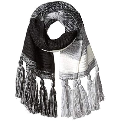 Calvin Klein Women's Marled Colorblock Tassle Scarf Calvin Klein Women's Marled Colorblock Tassle Scarf