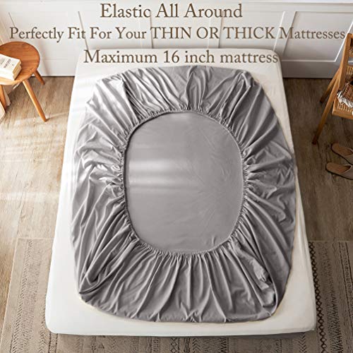 LBRO2M Bed Sheets Set Queen Size 6 Piece 16 Inches Deep Pocket 1800