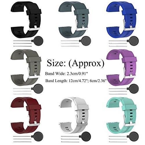 QGHXO Band for Polar V800, Soft Adjustable Silicone Replacement Wrist Watch Band for Polar V800 GPS Sports Watch (No Tracker) (BK) - Thumbnail 3