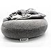 Luxury Memory Foam Neck Travel Pillow with Hoodie. Stylish Carry Bag. Premium Velvet. Washable Zippered Cover. Scientifically Proven U Shaped Neck Pillow. Business Traveler Gifts. (Gray)