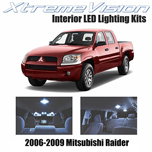 XtremeVision Mitsubishi Raider 2006-2009 (8 Pieces) Cool White Premium Interior LED Kit Package + Installation Tool