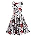 Fancyqube Women's Vintage 1950's Rose Floral Party Cocktail Dress