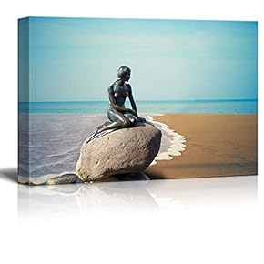 Beautiful Mermaid Under The Sea - Canvas Art Home Art - 12x18 inches