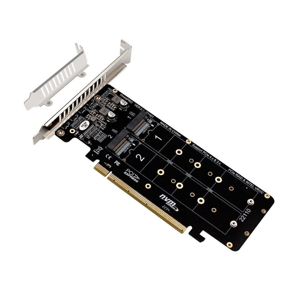 PRATYAHARA Double-Sided 4-Disk NVME Card PCIeX16 to M.2 M-Key NVMEx4SSD 2U Server Array Expansion Adapter Split Card