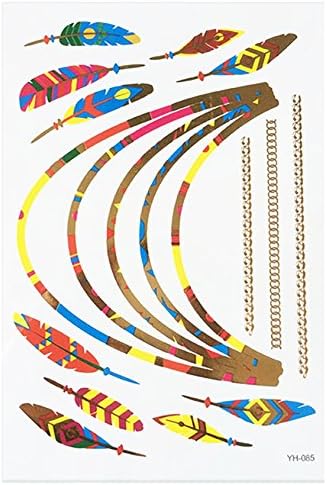 Zip Flash Tattoos - Peaceful Princess - Metallic Temporary Tattoos - Premium Sheets of Gold and Turquoise Zip Flash Tattoo for Women &amp; Girls - Waterproof