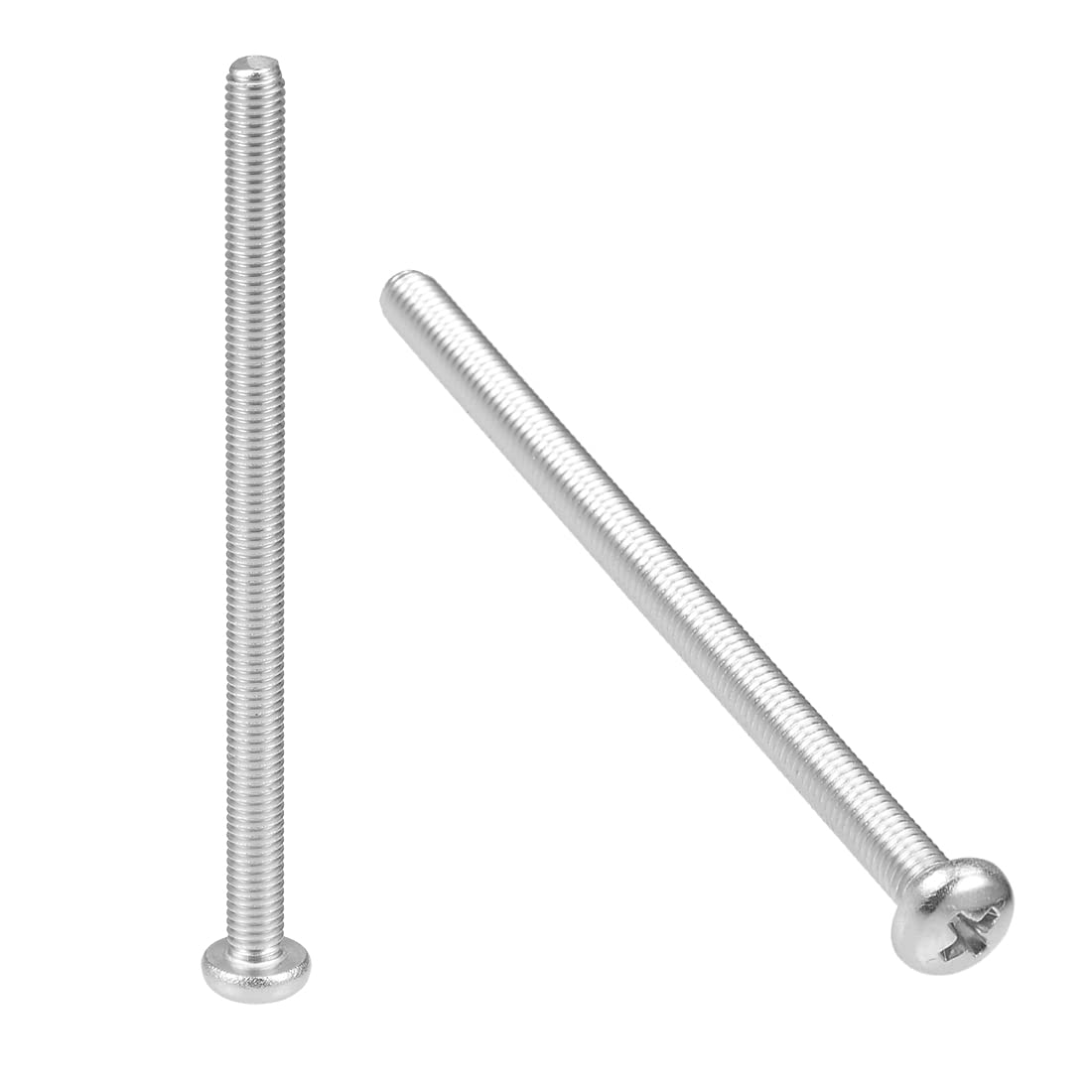 sourcing map M5x80mm Machine Screws Phillips Cross Pan Head Screw 304 Stainless Steel Fasteners Bolts 10Pcs