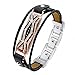 TENGL Compatible Fitbit Flex 2 Bands Bracelet, Adjustable Replacement Genuine Leather Braided Wristbands Metal Clasp with Rhinestone Large Small