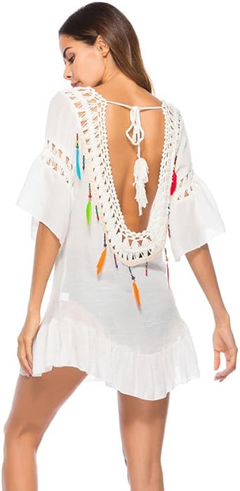 white crochet beach dress