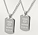 Engraved Stainless Steel His & Hers Dog Tag Necklace Pendant Set