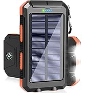 Solar Charger 20000mAh Portable Solar Power Bank External Backup Battery Pack Waterproof Solar Ph...