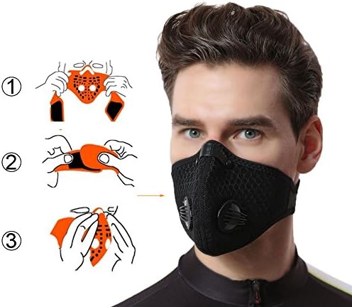 Half Face Dust Proof Mask for Outdoor Biking Motorcycling and Work,Filter PM2.5 Exhaust Gas Anti Pollen Allergy Breathable Mesh Dustproof Mask