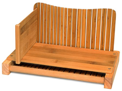 DB-Tech Bamboo Wood Compact Foldable Bread Slicer