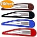 LONEEDY Pack of 10 Large Metal Stoving Varnish Hair Snap Clips,3.5 inch Long No-slip Hair Clips Barrettes For Women and Girls (Mixed color)