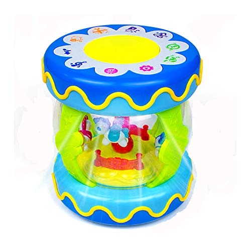 Woby Musical Toys Carousel Hand Drum Instruments Lights Up Toy Early