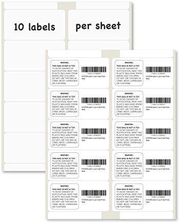 PACKZONShipping Labels for Laser & Inkjet Printers, Self Adhesive Shipping Labels 2 x 4 Inch (2,500 Labels / 250 Sheets)