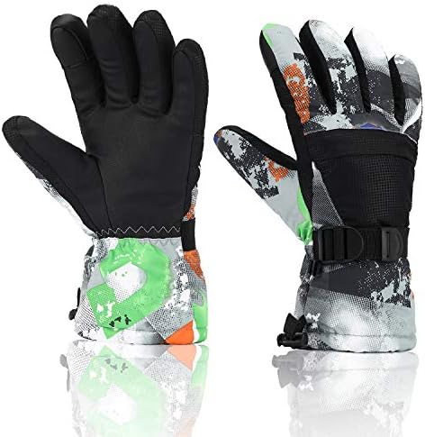 Ski Gloves, Yidomto Waterproof Warmest Winter Snow Gloves for Mens, Womens, Boys, Girls, Kids