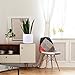Indoor Round Modern Fiberglass Resin Planter Pot with Drainage Hole and Plug, 10 inch, Matte White, 96-G-1-L