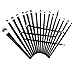 Unimeix 20 Pcs Pro Makeup Set Powder Foundation Eyeshadow Eyeliner Lip Cosmetic Brushes (Black)