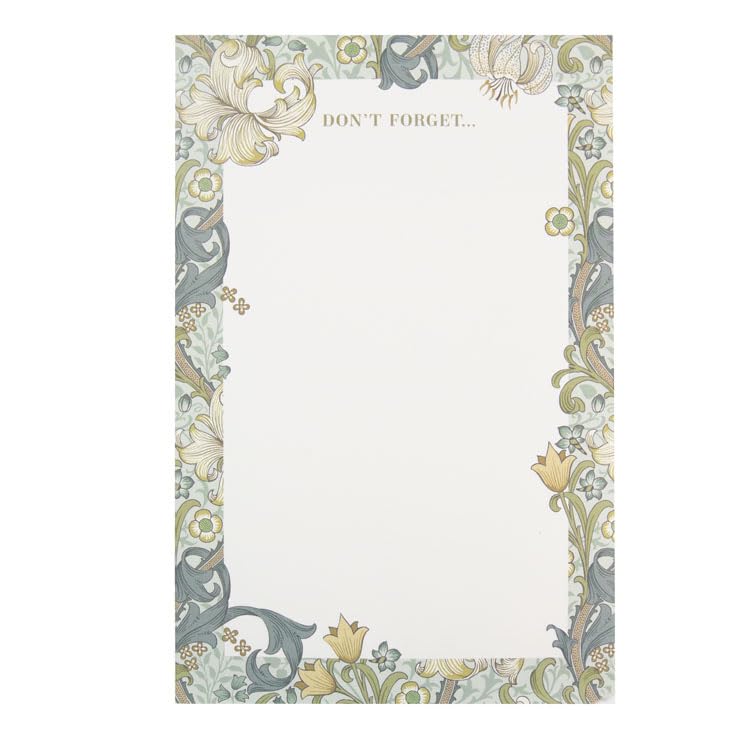 Portico Designs Ltd William Morris Golden Lily Shopping List Tear Off Notepad size 23x15x1.2cm