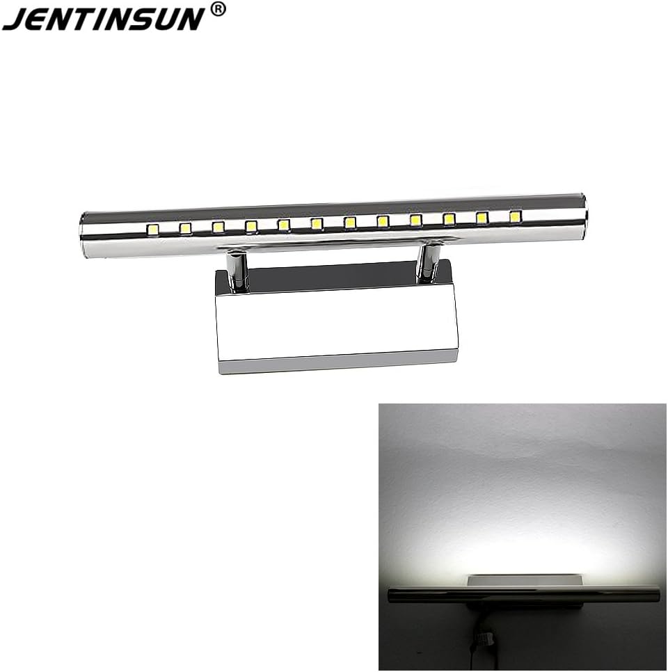 Jentinsun 3W Led Bathroom Vanity Light Fixtures Modern Mirror Front Lighting Picture Make-up Lamp Wall Adjustable Stainless Steel Fashion style bedroom wall lights Cold White [Energy Class A++] [Energy Class A+++]