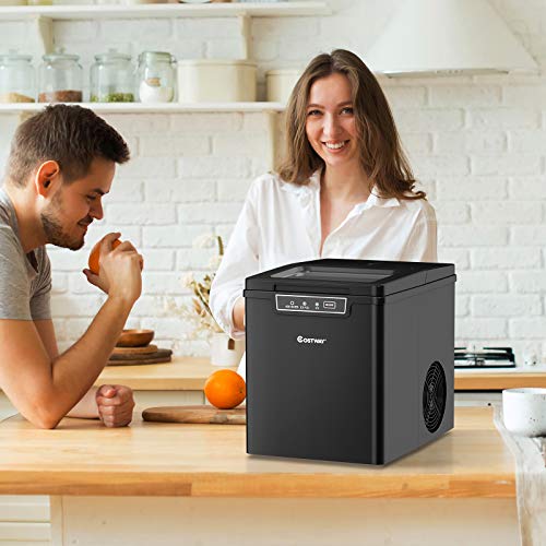 COSTWAY 1,85L Eiswürfelmaschine 12kg/24H, Ice Maker 9 Eiswürfel in 8 min, Eismaschine Eiswürfelbereiter inkl… – Bild 8
