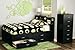 South Shore Step One Bookcase Headboard with Compartment Storage, Full 54-inch, Pure Black
