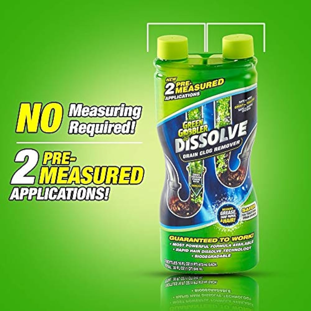 DISSOLVE Liquid Hair & Grease Clog Remover Drain Opener Cleaner Toilet