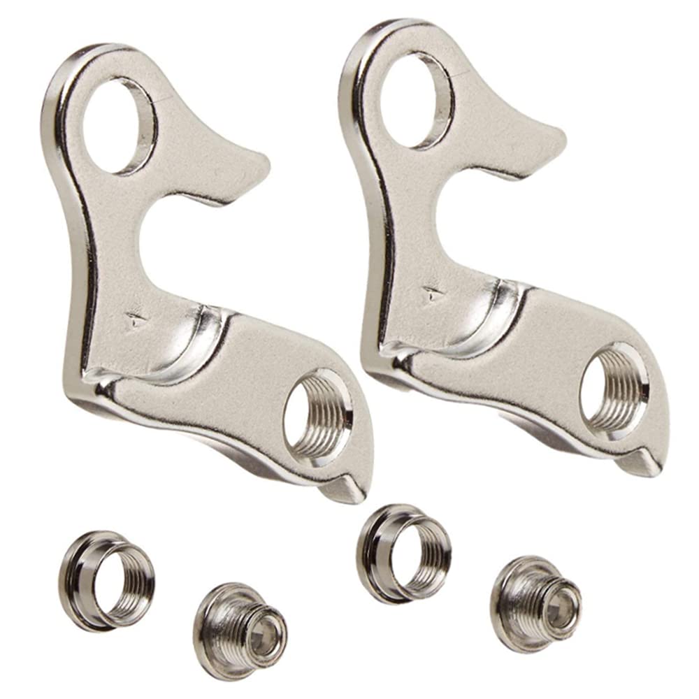 HJUWANG 2 Sets Alloy Bike Rear Derailleur Hanger Transmission Tail Hook for Cycle Bicycle MTB Road Bike, silver
