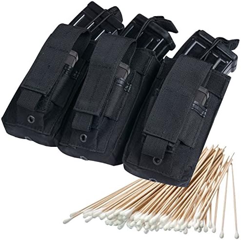Magazine Pouch -Tactical Molle Triple Magazine Pouch holds (3) M4/M16 Mag, (3) Pistol Mag
