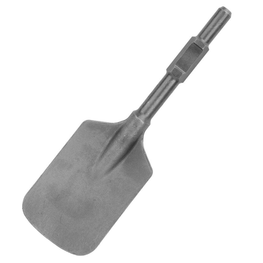 Chrome Steel Clay Spade Scoop Chisel, Handle Border Spade for Electric Breaker, Grooves or Holes with Black Plastic Box
